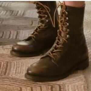 Dsquared2 Brown Leather Lace Up Army Combat Boots Size 40 EU